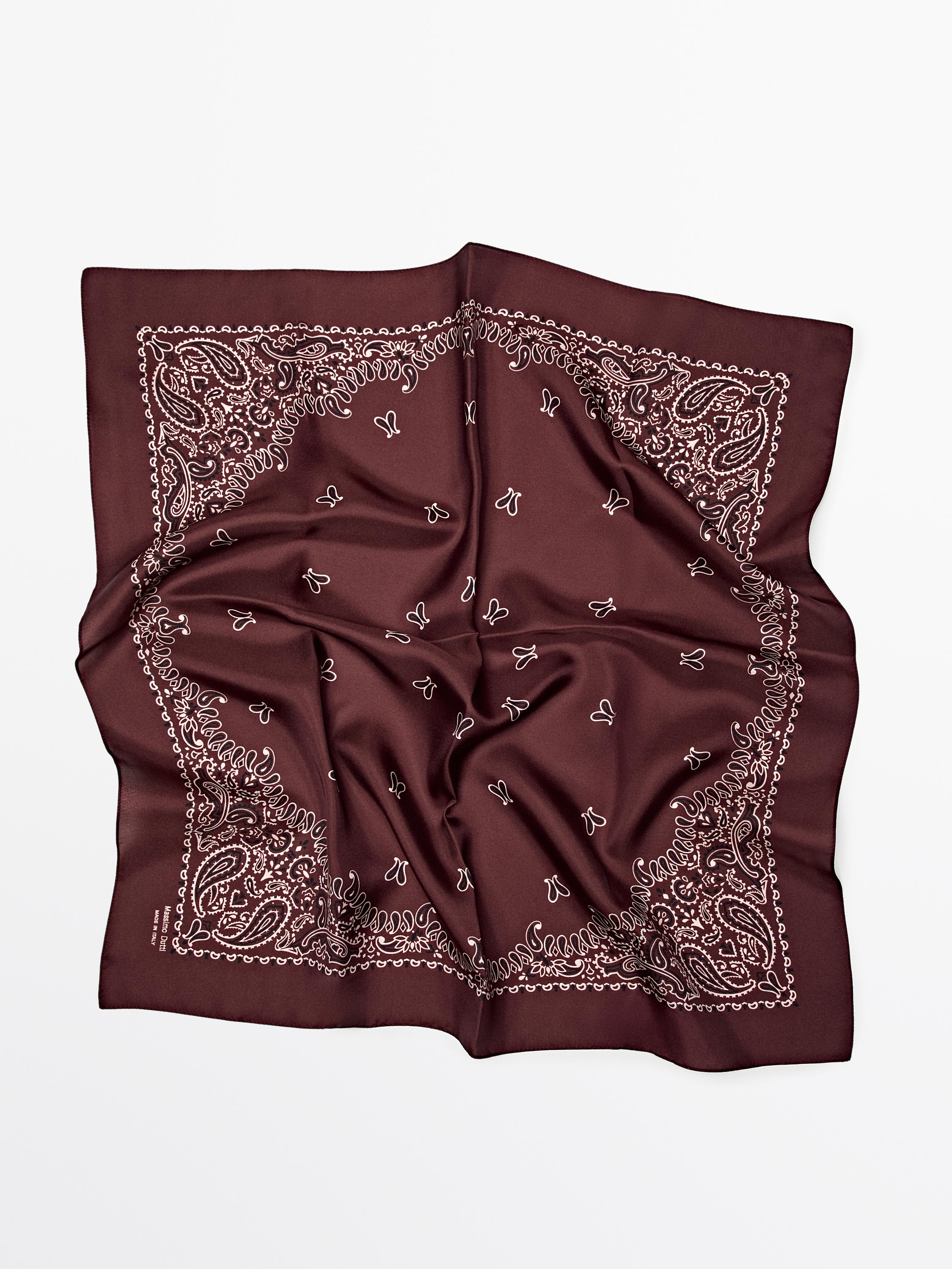 Bandana à imprimé cachemire 100 % soie